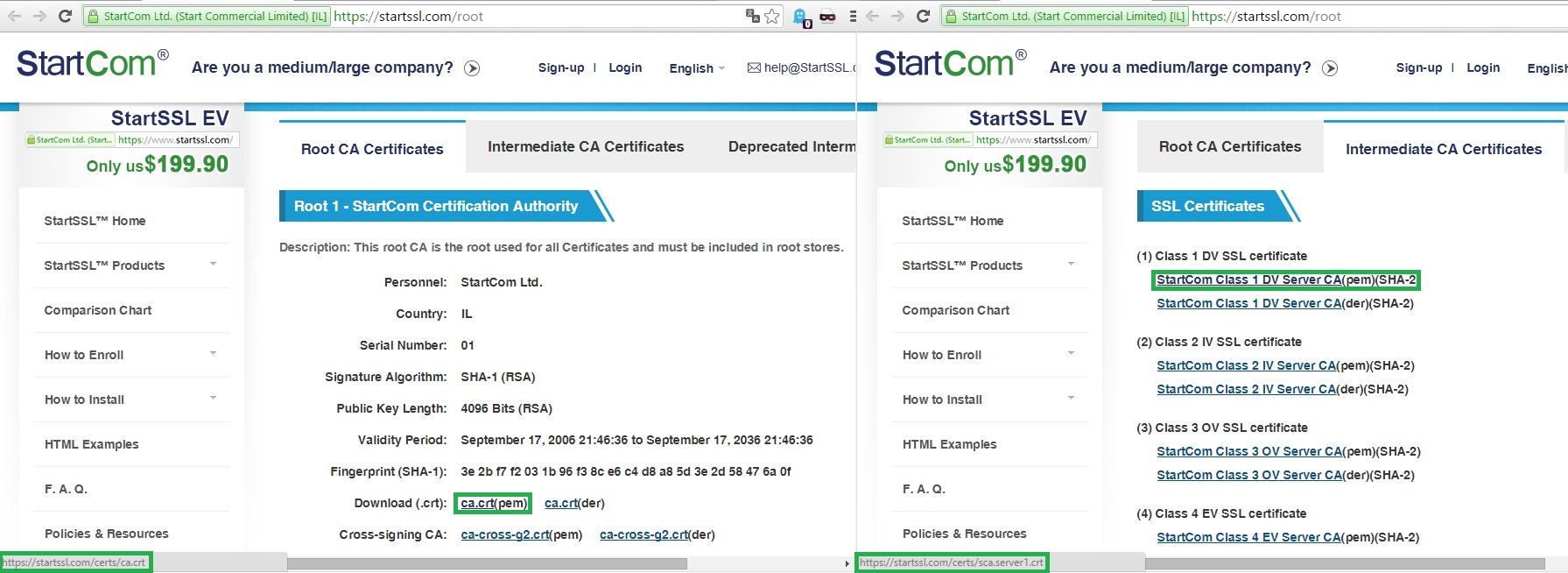 StartCom SSL Zertifikate
